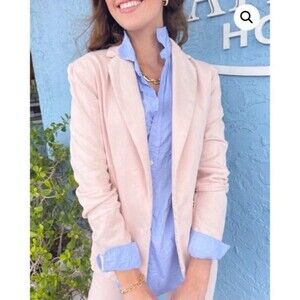 Frank & Eileen Dublin Italian Performance Denim Blazer Jacket in Pink Size XS